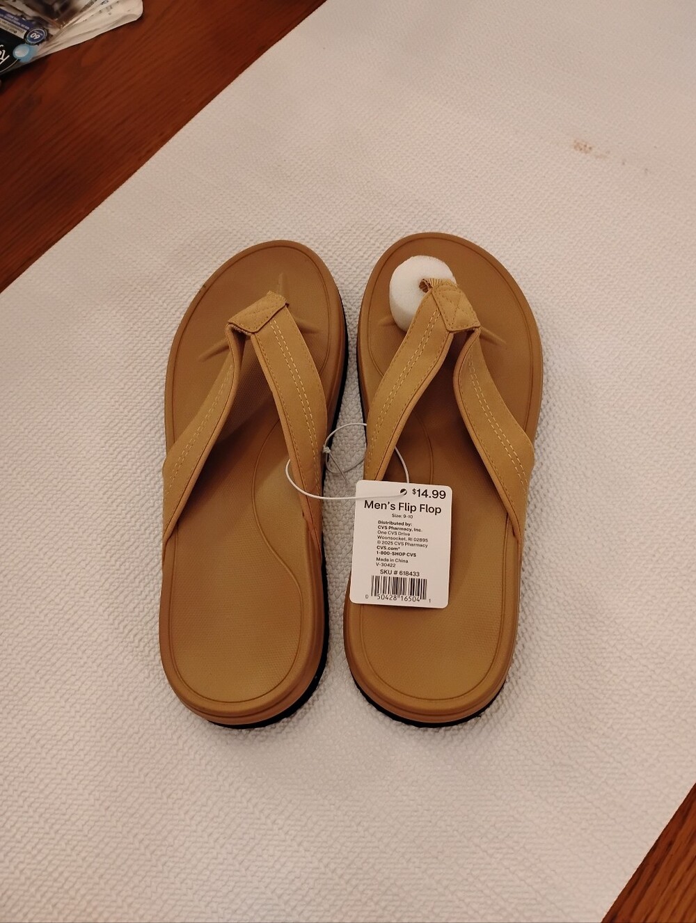 Men's Tan Flip-Flop Sandals — Casual Everyday Comfort